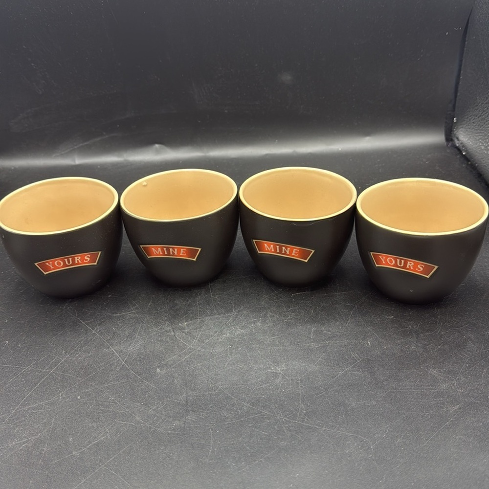 Baileys Irish Cream Liqueur set Four Ceramic Bowls cups